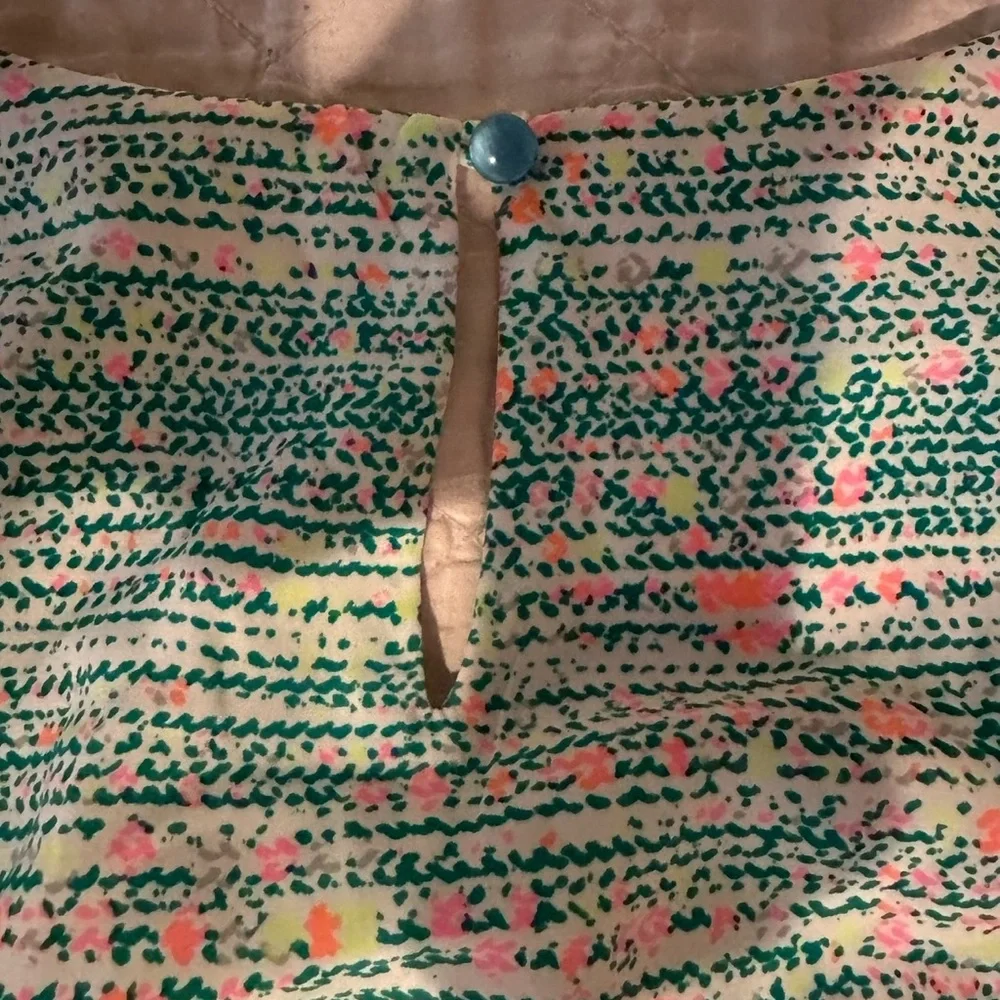Pink Owl- Teal and Pink women’s Dress with bow- Size- large- like new! - Picture 6 of 8